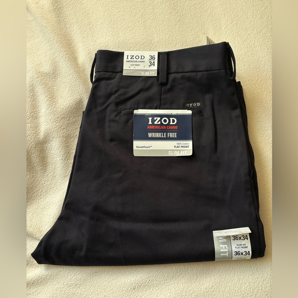 Izod Men's Black Chino Pants